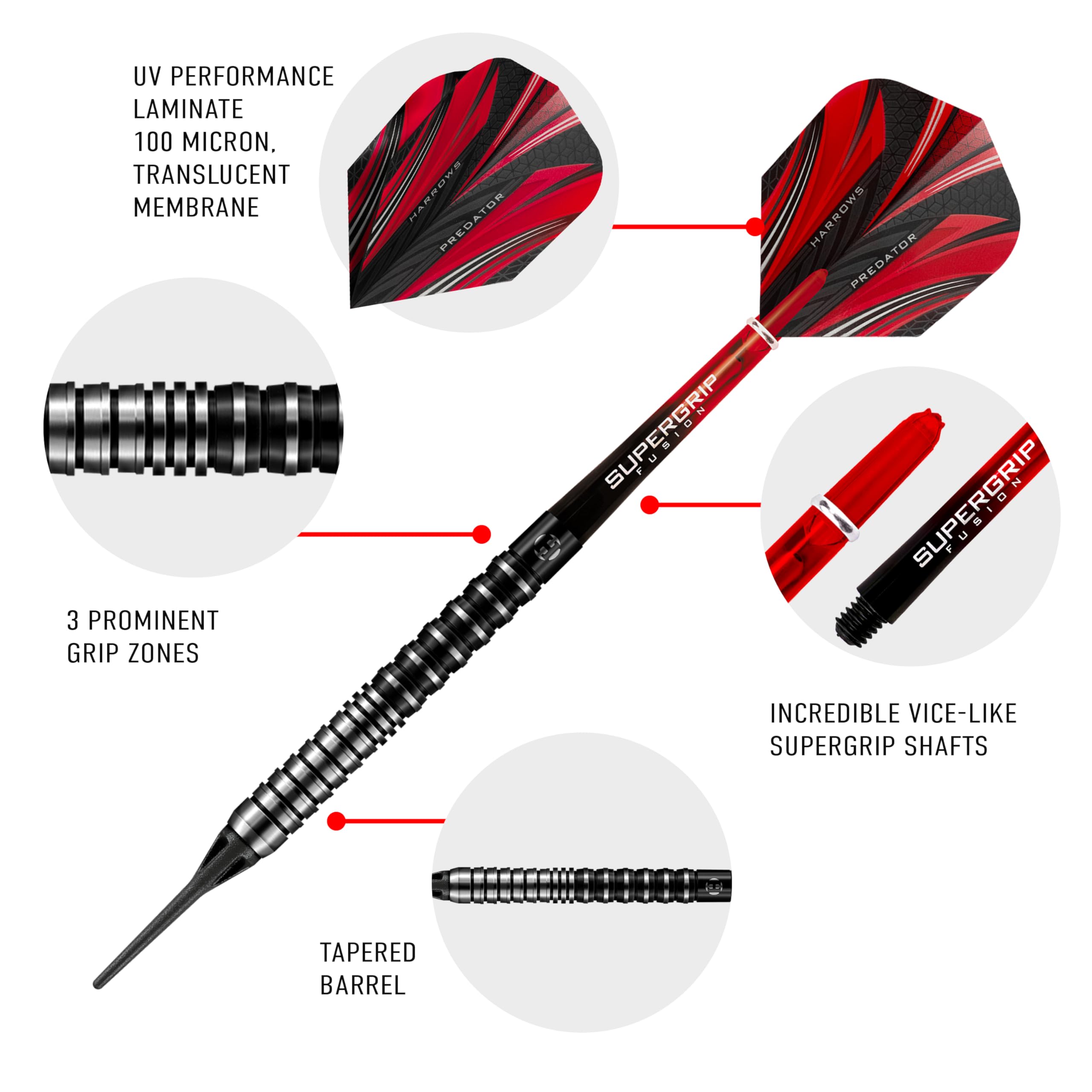 Harrows Predator 90% Tungsten Soft Tip Darts (20) : Amazon.sg